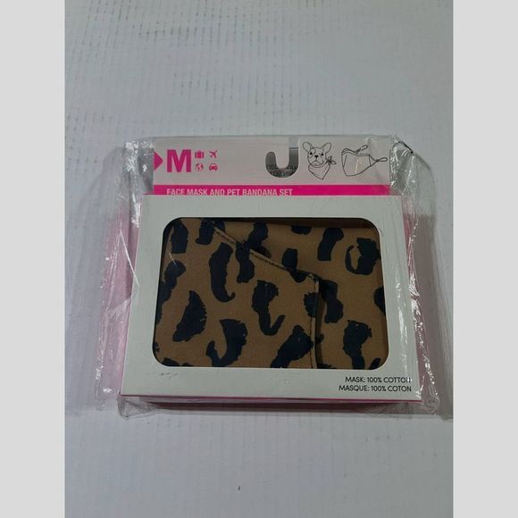 MYTAGALONGS PET Abstract Leopard Face Mask & PET Bandana Set In Multi - Picture 2 of 5